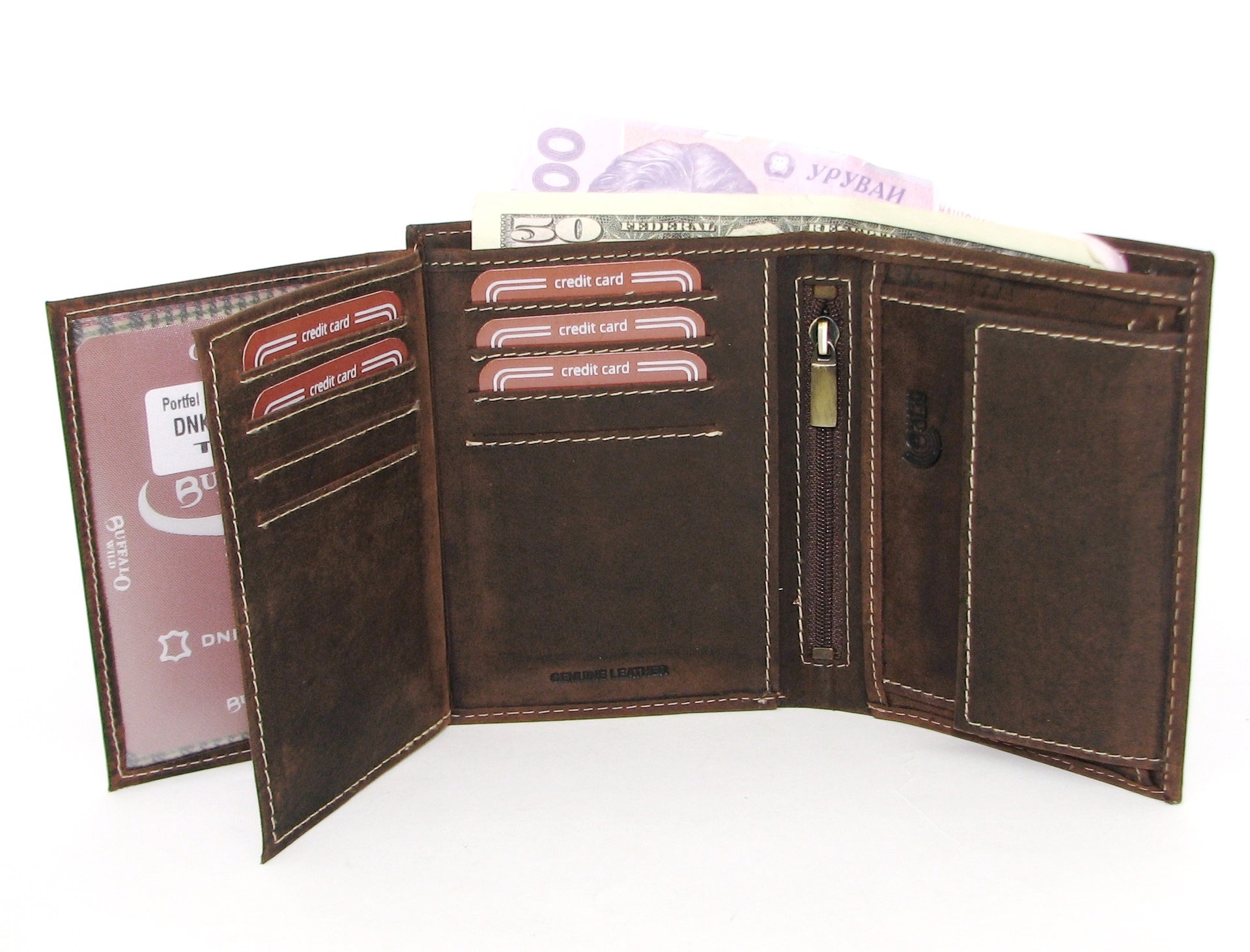 Гаманець чоловічий DNK Leather DNK-03-BAW TAN Гаманець чоловічий DNK Leather DNK-03-BAW TAN